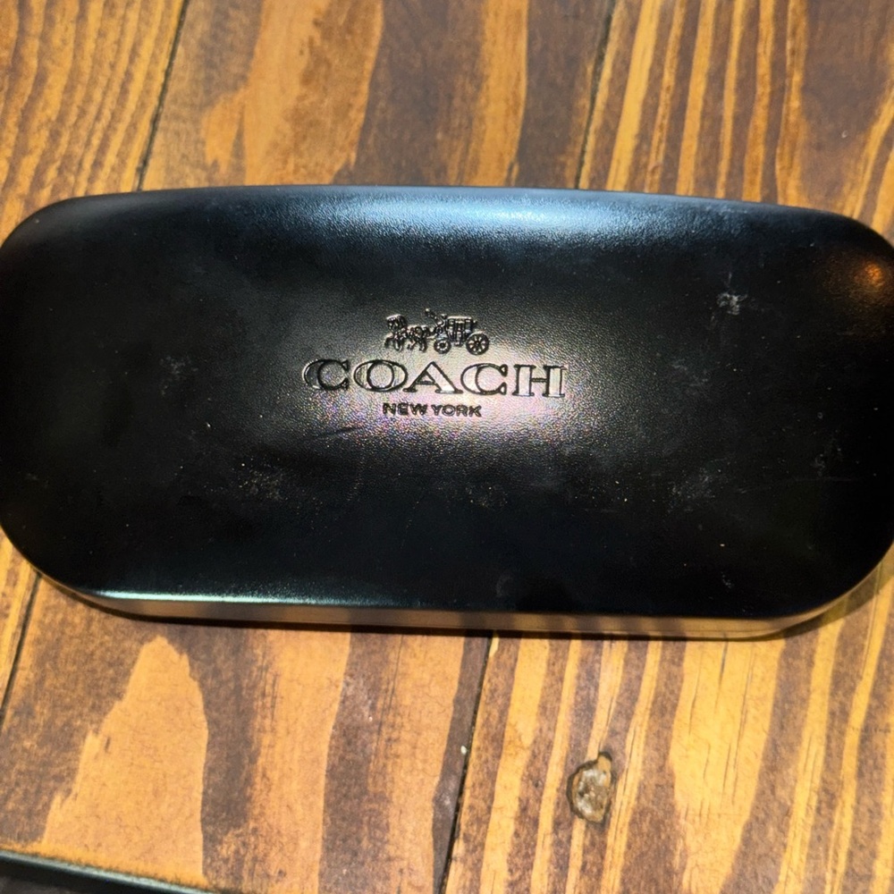 Coach Black and Brown Sunglasses with Gold Heart Accent - Picture 7 of 7